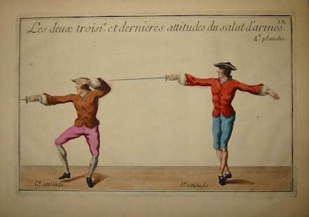 Girard P.J.F. Les deux troisieme et dernieres attitudes du salut d'armes 1740 Parigi